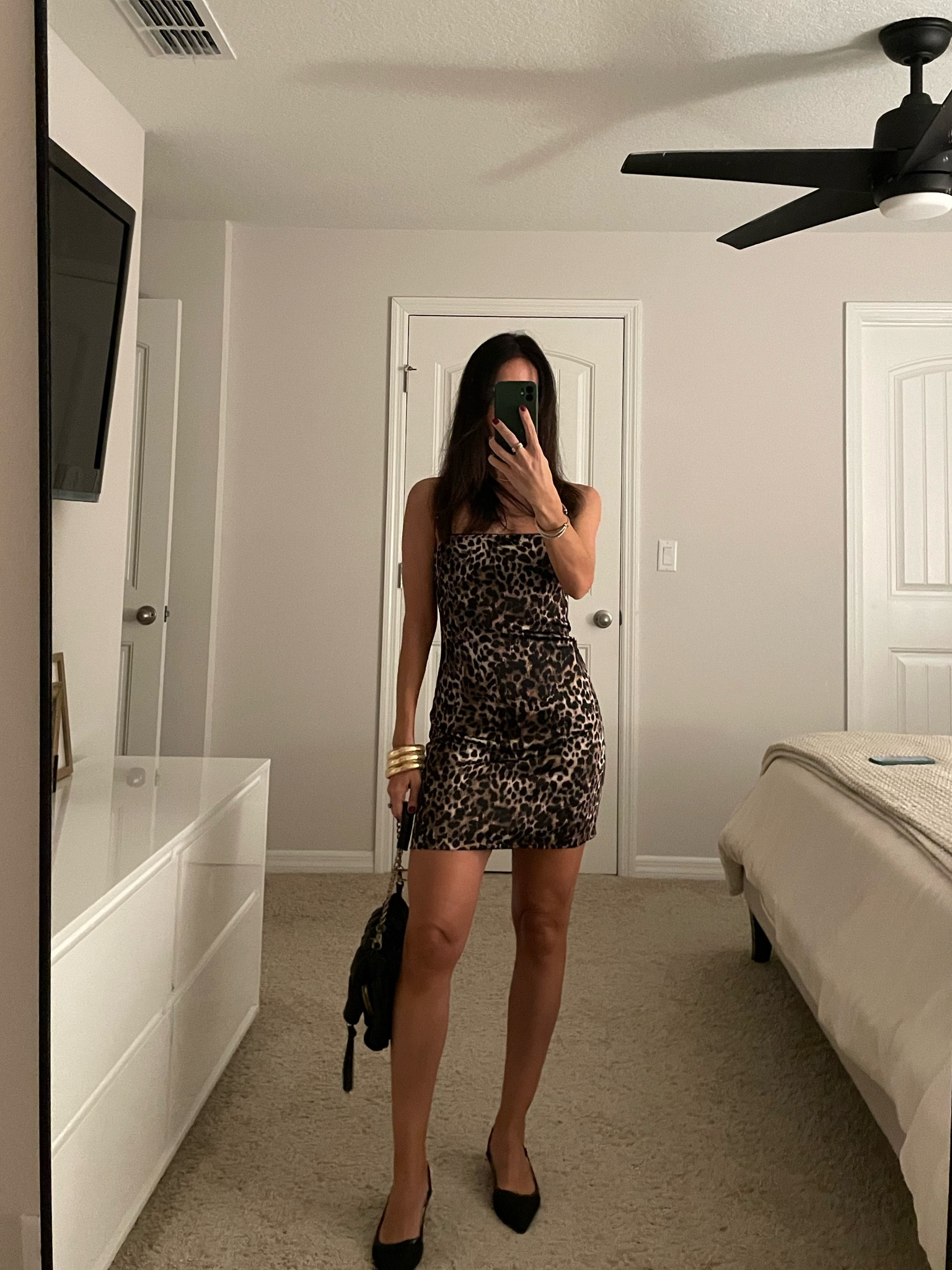 Dress is Zara but linked other cute options! Gold bangles and kitten heels are exact.