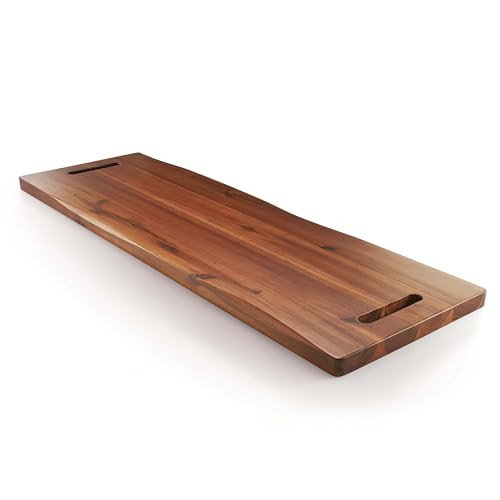 TIDITA 36" Large Acacia Wood Charcuterie Board with Handles - Extra Long Wooden Serving Cheese Boards - Rectangular Serving Platter for Meat Steak, Cracker Appetizers, Fruit Decorative Display Party | Amazon (US)