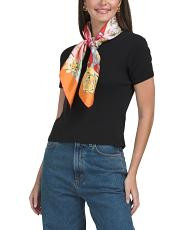 Made In Italy Silk Flower Print Scarf | TJ Maxx