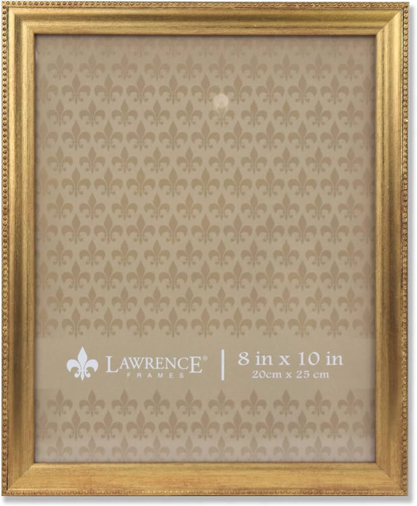 Lawrence Frames Classic Bead Picture Frame, 8x10, Gold | Amazon (US)
