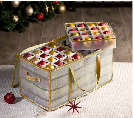 Our ornament box organizer is meant for easy access and use. This storage box includes a card slot to make digging out the decorations each year simpler, with no guess work.
FESTIVE HOLIDAY BLISS - Prepare for joy and merriment with the cheery Christmas colors of this organizer. It adds a delightful pop of excitement and sophistication to your ornament storage. With lively hues that capture the spirit of the season, it transforms the task of packing up the holidays into a pleasurable and joyful experience.

#LTKHoliday #LTKSeasonal #LTKhome