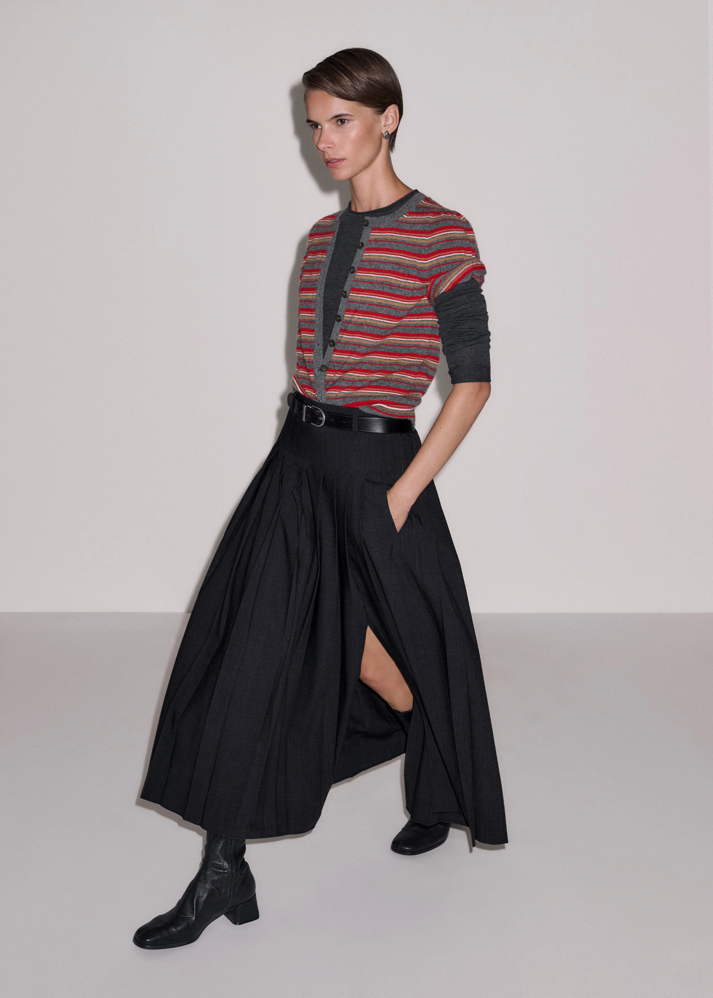 Pleated Maxi Skirt Wool-Blend Tailoring | ME+EM Global (Excluding US)