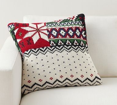 Patchwork Fair Isle Sweater Pillow Cover | Pottery Barn (US)