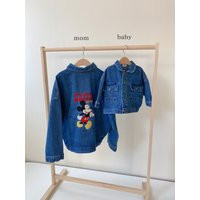 Mommy & Me Embroidery Mickey Denim Jacket, Baby Toddler Made in Korea | Etsy (US)