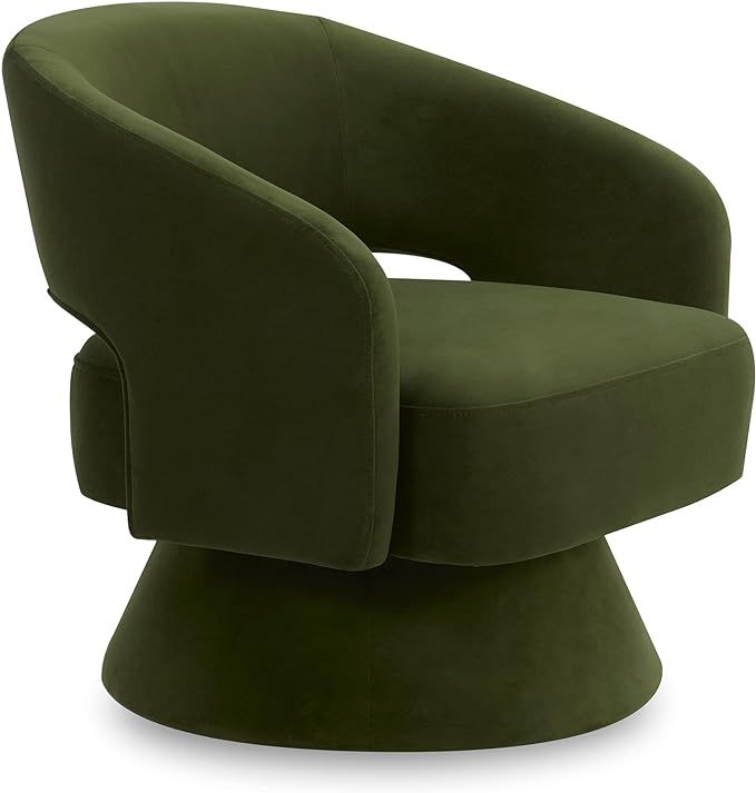 CHITA Swivel Accent Chair Armchair, Velvet Barrel Chair for Living Room Bedroom, Forest Green | Amazon (US)