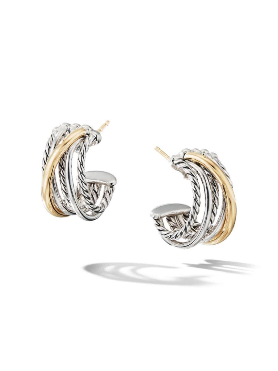 Crossover Shrimp Earrings with 18K Yellow Gold | Saks Fifth Avenue