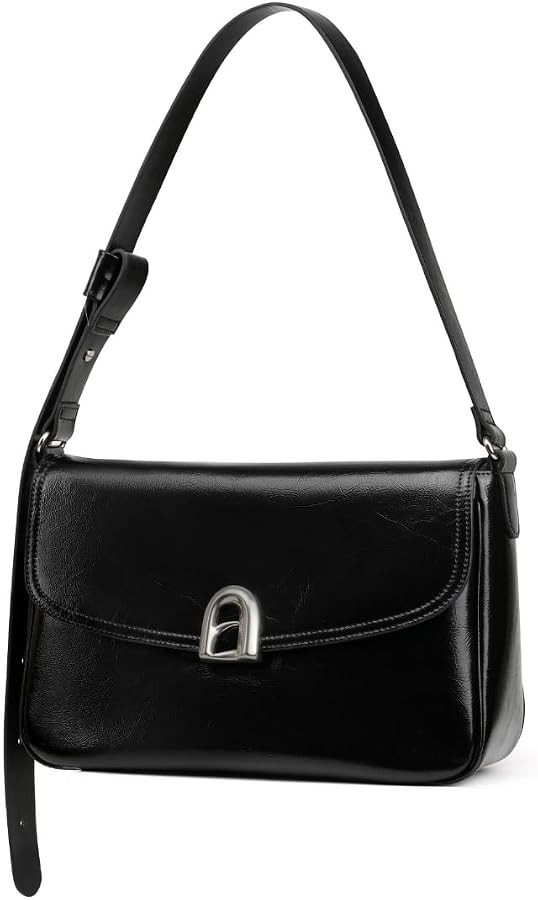 Black Leather Shoulder Purse For Women: Crossbody Bags Small Handbags - Elegant Comfortable for D... | Amazon (US)