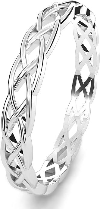 Metal Factory 925 Sterling Silver Celtic Knot Eternity Band Ring | Amazon (US)