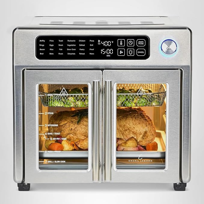 Emeril Lagasse Extra Large French Door Air Fryer Toaster Oven Combo, 24 Cooking Functions and Dig... | Amazon (US)
