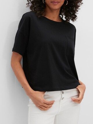 Petite Organic Cotton Boxy Pocket T-Shirt | Banana Republic Factory