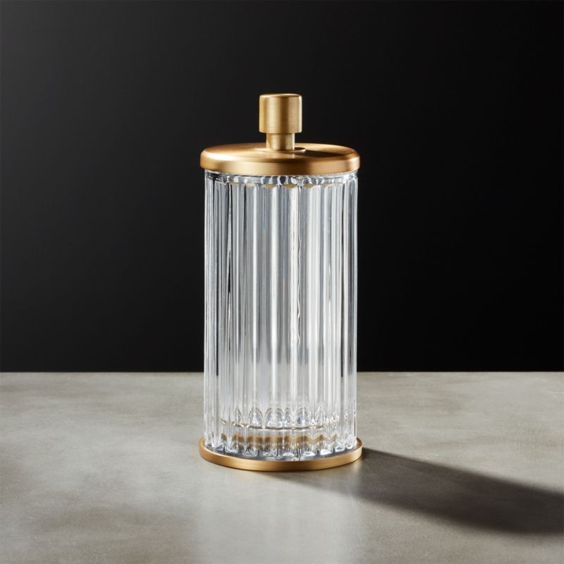 Tall Ribbed Glass Canister + Reviews | CB2 | CB2