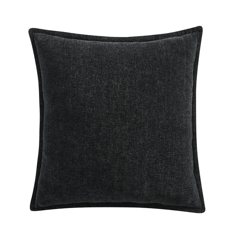 Mainstays 22" x 22" Black Chenille Flange Decorative Pillow | Walmart (US)