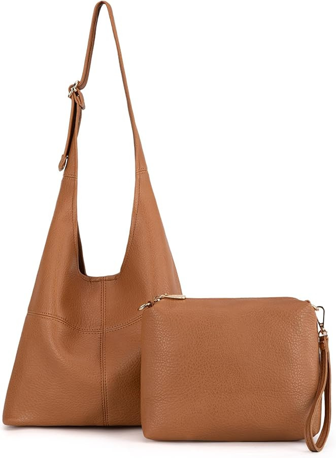 Montana West Hobo Bags Purse for Women Ultra Soft Foldable Shoulder Slouchy Handbags with Cosmeti... | Amazon (US)