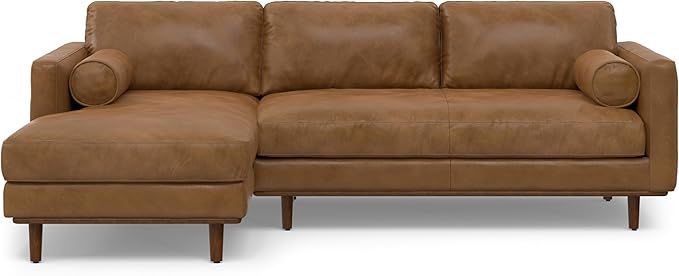 SIMPLIHOME Morrison, 102 inch - Left Sectional Sofa, Caramel Brown | Amazon (US)