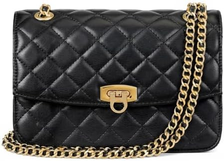 Quilted Crossbody Bags for Women Small Clutch Shoulder Purse Womens Handbags with Gold Chain Stra... | Amazon (US)