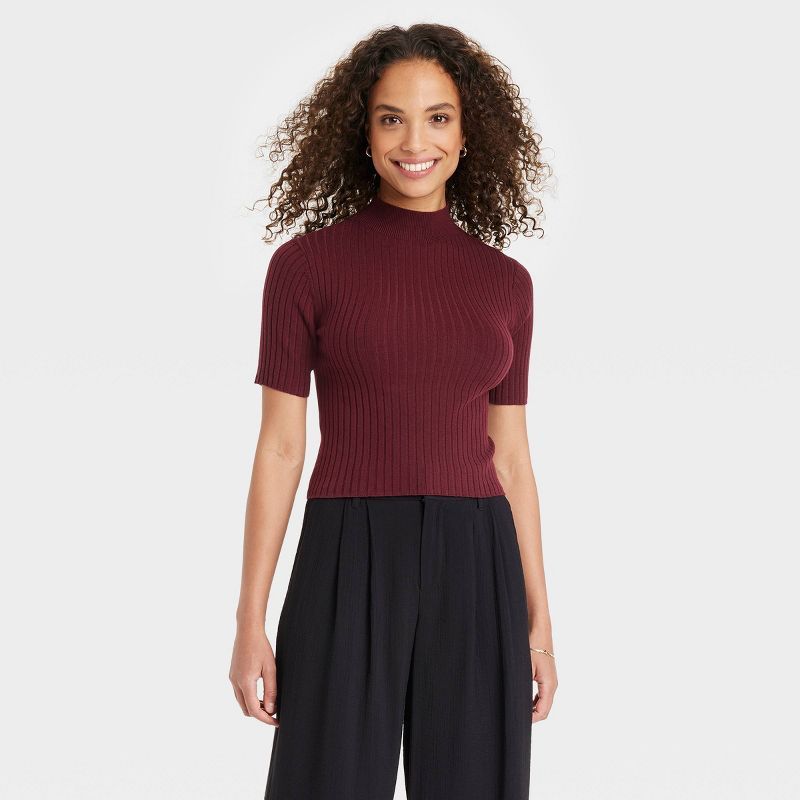 Women's Mock Turtleneck Ribbed Sweater - A New Day™ | Target