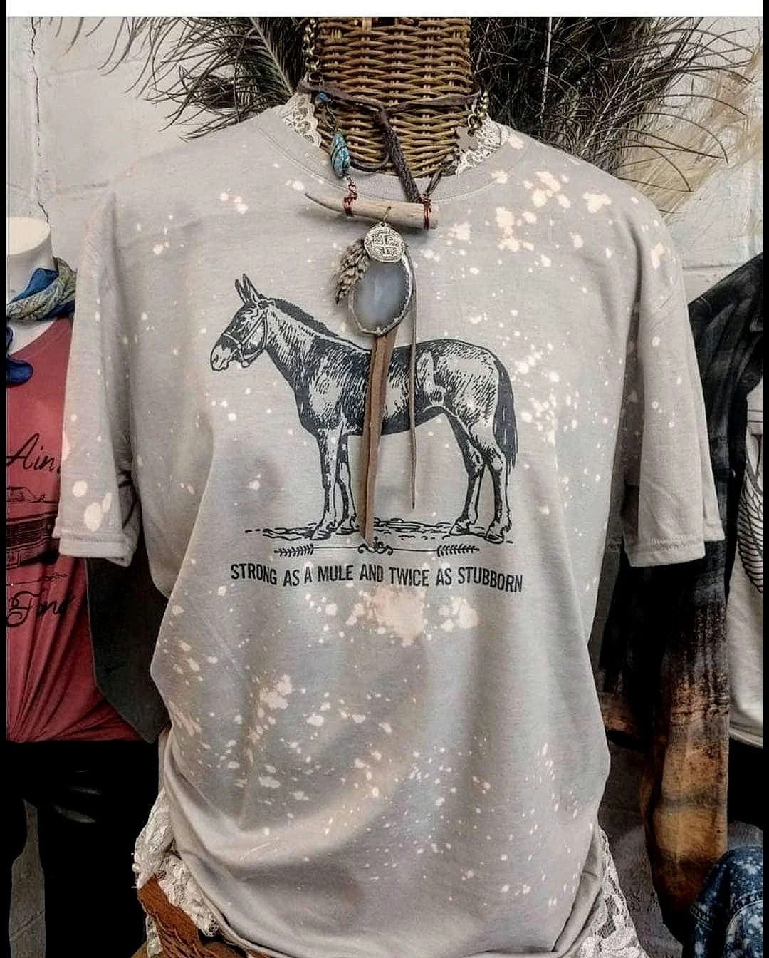 Mule Rider T-shirt: Bleached Distressed Agriculture Tee - Etsy | Etsy (US)