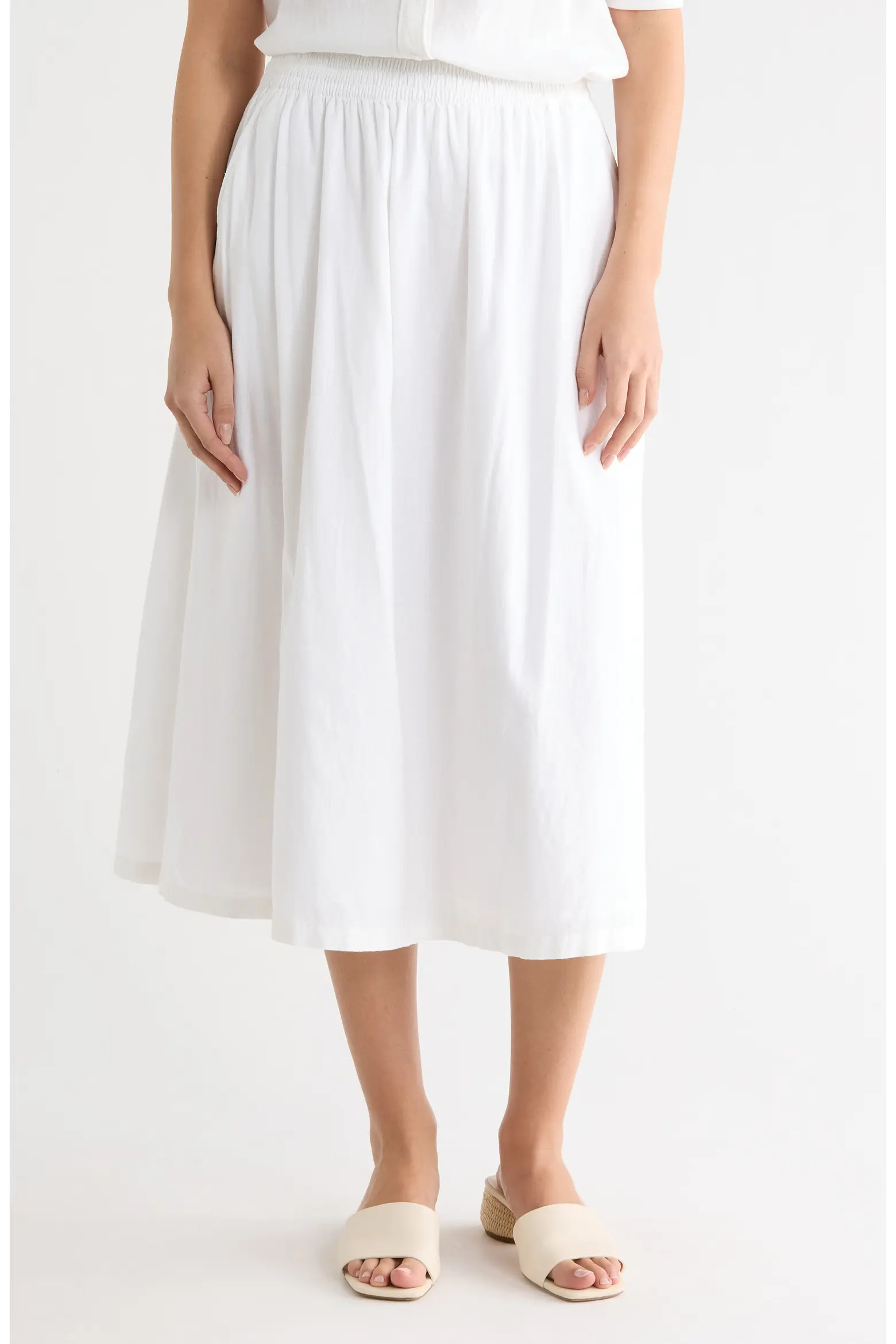 Yarn Dye Linen Blend Midi Skirt (Women) | Nordstromrack | Nordstrom Rack