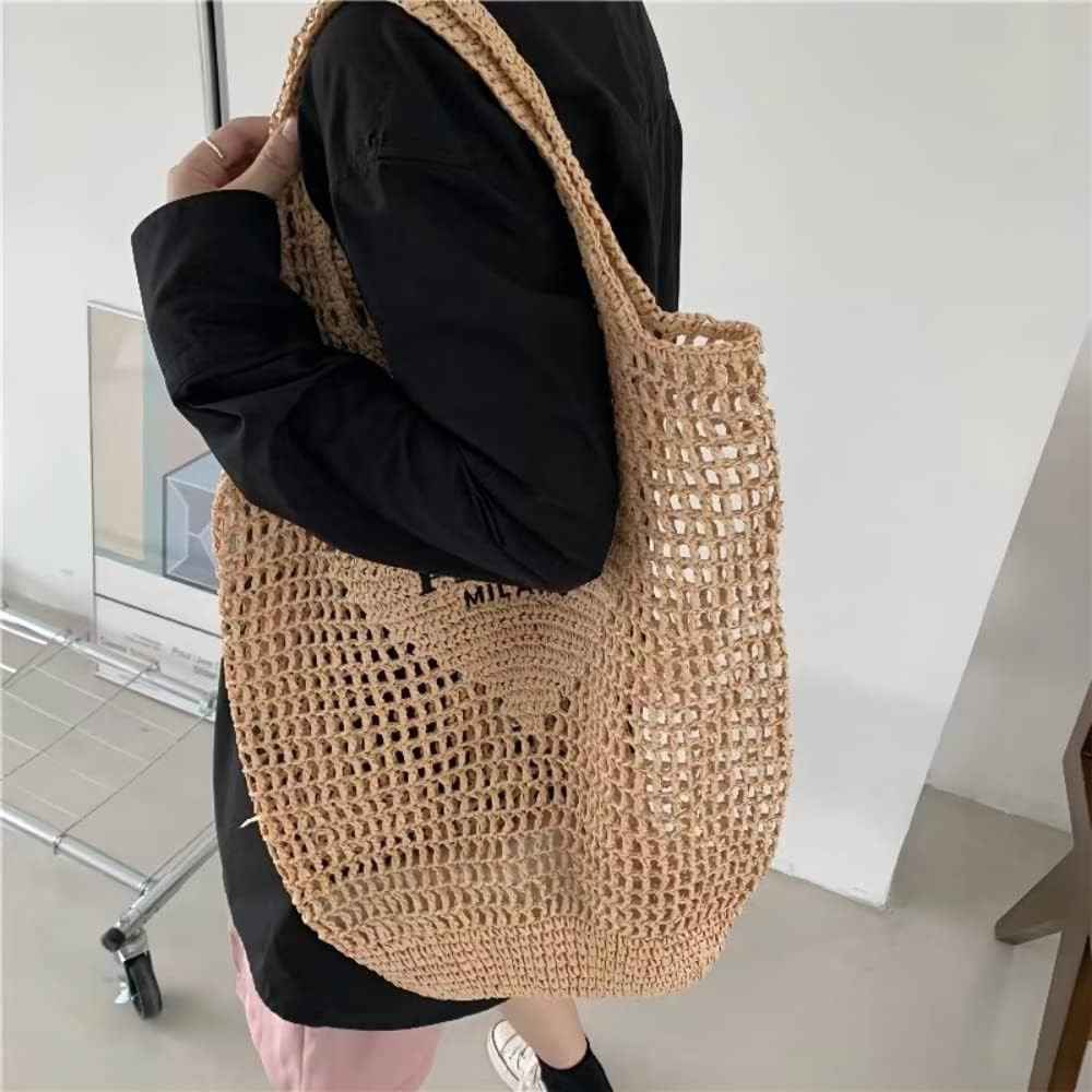 New Woven Bag, Straw Mesh Tote Bag, Beach, Shoulder Bag, Hobo Women, Foldable Large Capacity, for... | Amazon (CA)