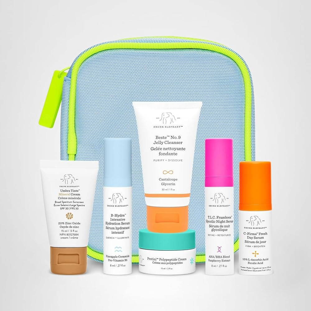 Drunk Elephant The Littles 7.0 Kit - 6 Travel-Friendly A.M. and P.M. Essentials - Clean Clinical ... | Amazon (US)