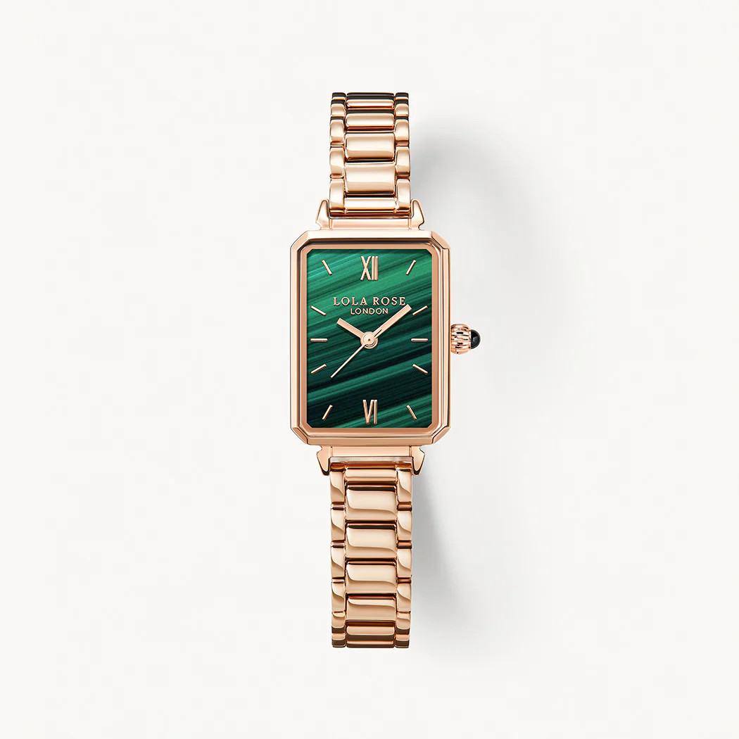 Rose Gold Malachite Textured Watch | Lola Rose
