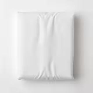 Company Cotton White Solid 300-Thread Count Cotton Percale Queen Fitted Sheet | The Home Depot
