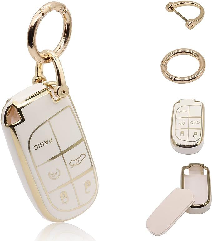 for Jeep Key Fob Cover, Soft Full Protection Key Case Shell Compatible with Jeep Smart Key 3 4 5 ... | Amazon (US)