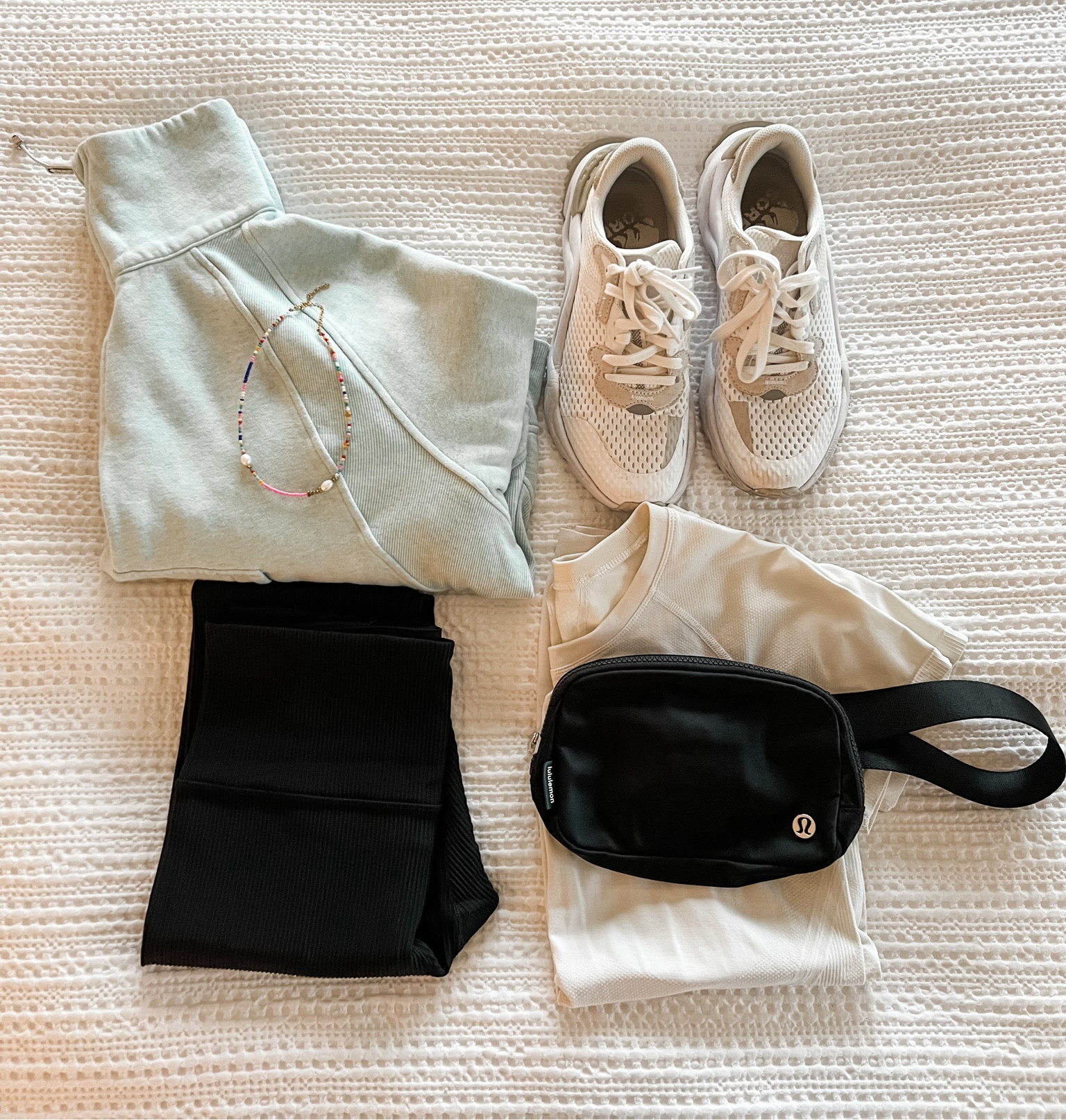 Spring colors 🤍🩵 these ribbed leggings are on repeat! Come in a tall 🥳 I went with an L/XL for the better fit - sleeves were a little short on the M/L. I’m a 6 feet  

#LTKActive #LTKfitness #LTKfindsunder100