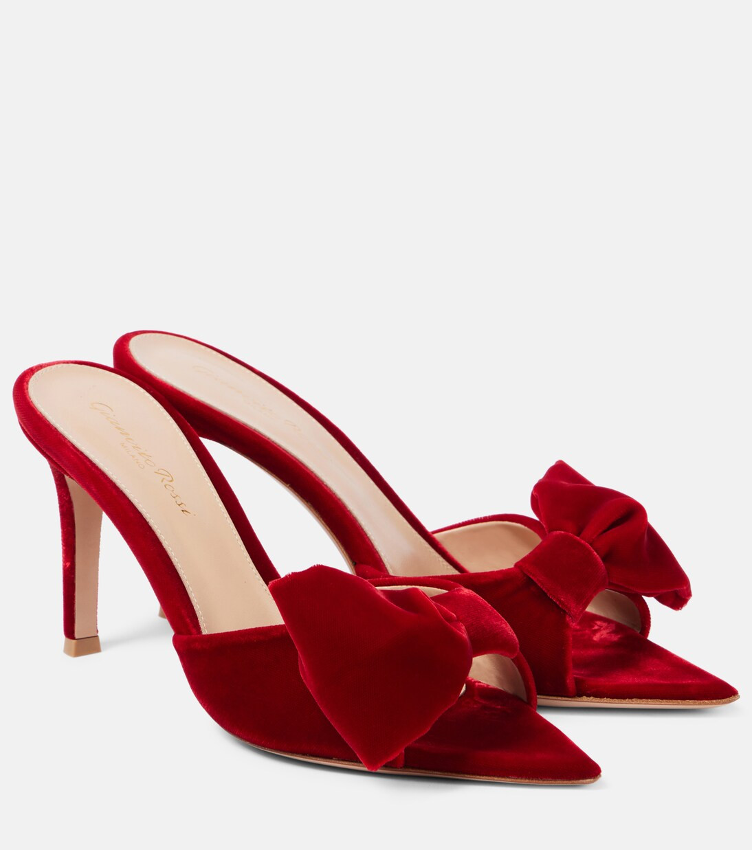 85 bow-detail velvet mules | Mytheresa (US/CA)