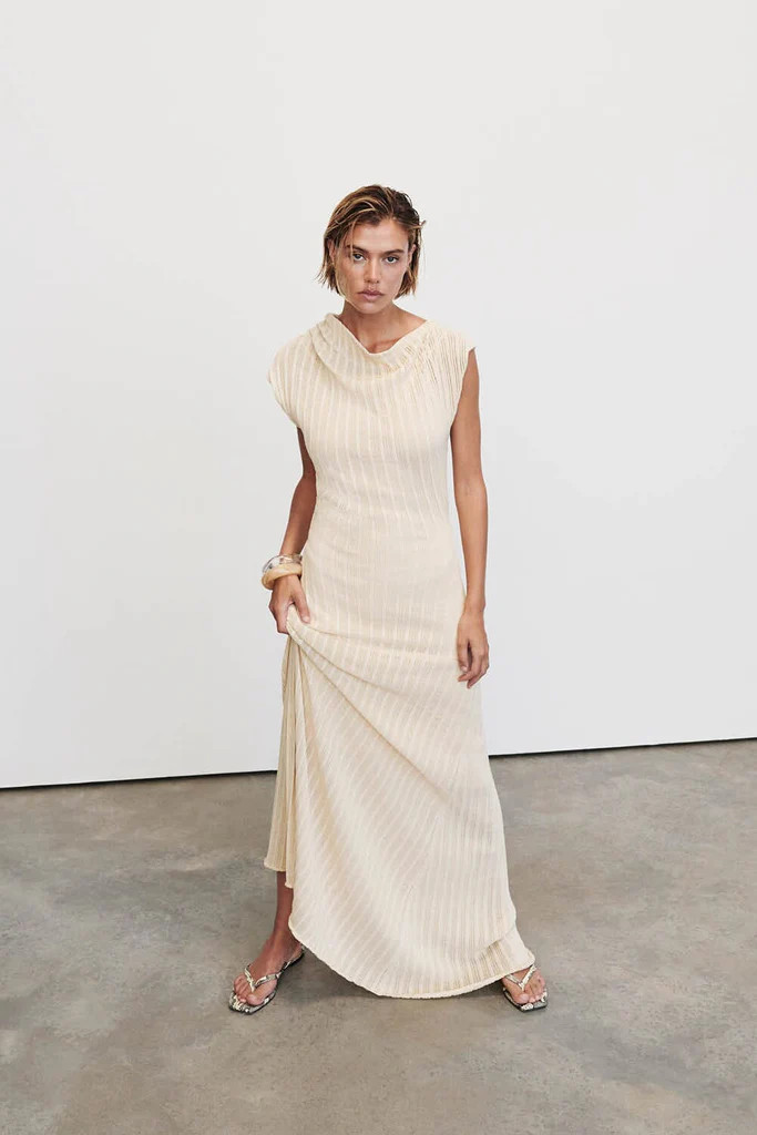 BOWIE NATURAL KNIT MAXI DRESS | DISSH
