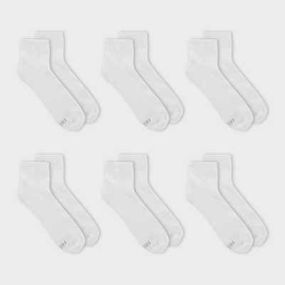 Fruit of the Loom Women's Cushioned 6pk Ankle Socks - White 4-10: Moisture Wicking, 4-Way Stretch | Target