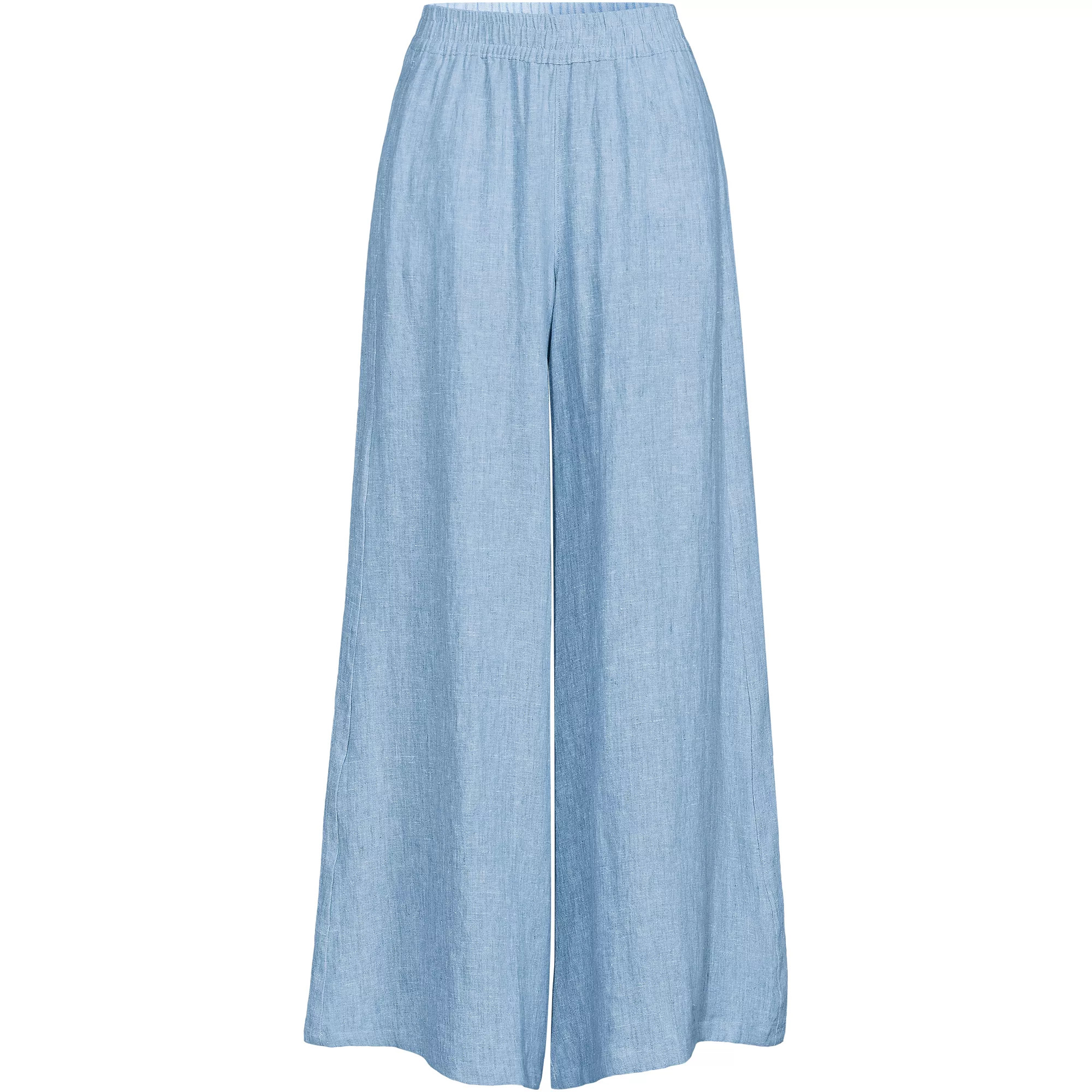 Women's Linen High Rise Palazzo Pants - Set Bottom | Lands' End (US)