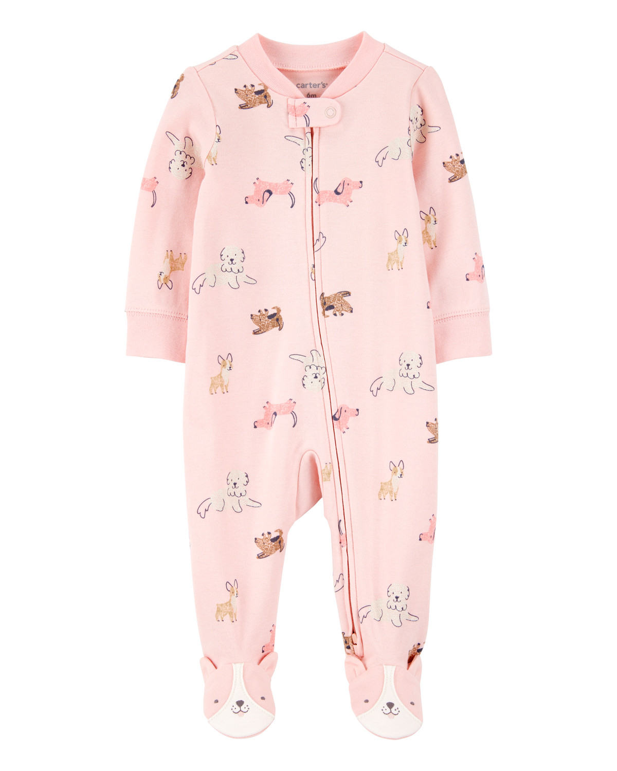 Baby Dog Print 2-Way Zip Cotton Sleep & Play Pajamas - Pink - Carter's | Carter's | Carter's Inc