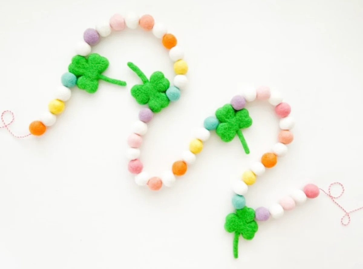 Lucky Pastel Rainbow Felt Ball Garland | Pearl & Jane