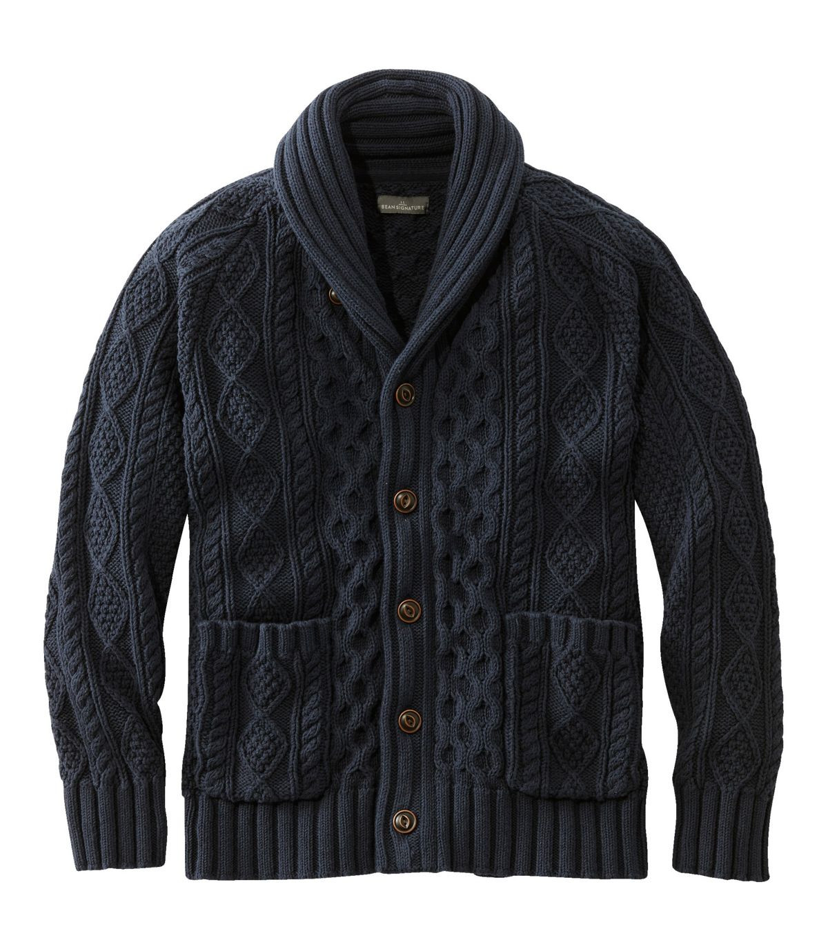 Men's Signature Cotton Fisherman Sweater, Shawl-Collar Cardigan | L.L. Bean