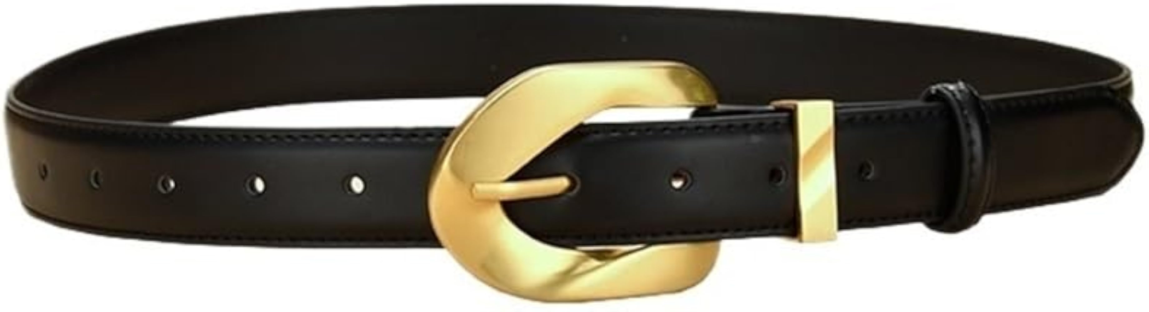 NEZIH Women's Fashion Retro Genuine Leather Belt Versatile Irregular Button Dress Belt (Color : B... | Amazon (US)