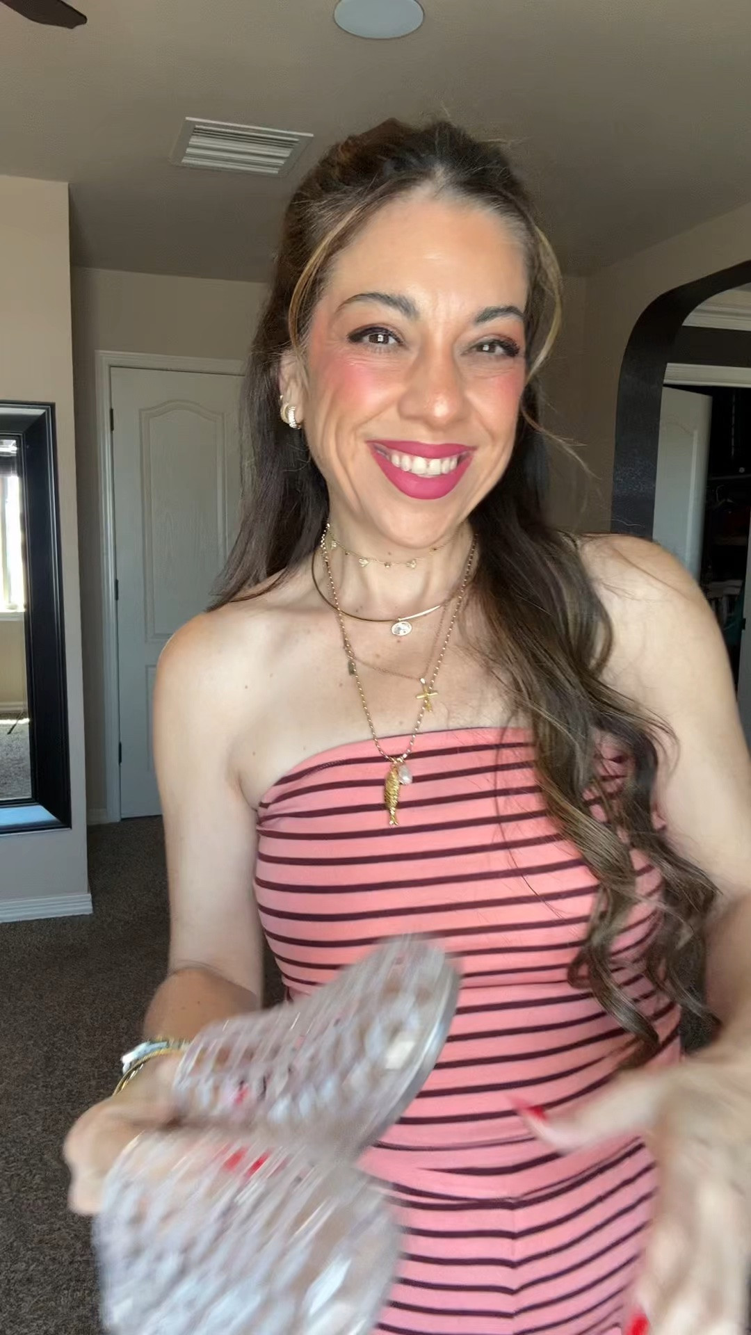 2 pc set, Stripes, layers, and a little effortless style
The kind of comfy set you'll keep
reaching for all summer long!
#ootd #fashioninspo #outfitideas #over40style #2pieceset creatorsearchinsights
Set, fish necklace bracelets, huggie earrings @Amazon Fashion Jelly shoes @target
White button down @Walmart Necklace choker @BaubleBar Heart necklace @Kendra Scott

#LTKmomlife #LTKootd #LTKOver40