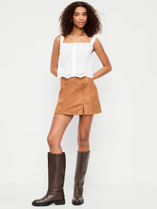 Faux-Suede Mini Skirt | Old Navy (US)