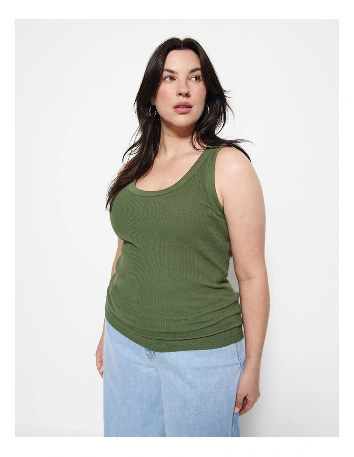 CommonryThe Cotton Rib Tank Top in Leaf Green | Myer