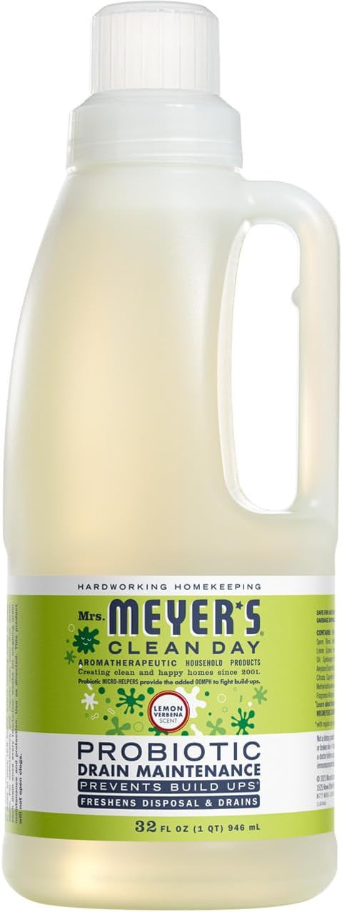 MRS. MEYER'S CLEAN DAY Probiotic Drain Maintenance Liquid, Lemon Verbena, Freshens Disposals and ... | Amazon (US)