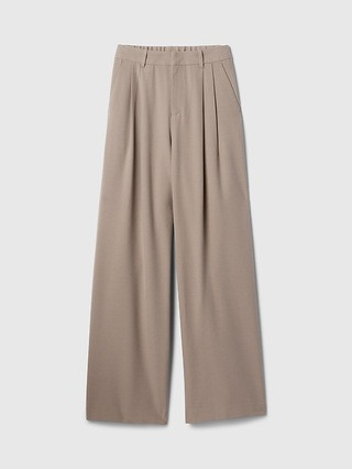 365 High Rise Brushed Twill Pleated Trousers | Gap (US)