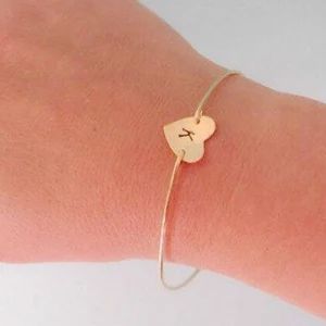 Heart Initial Bracelet Initial Heart Bracelet Teen Valentine | Etsy | Etsy (US)