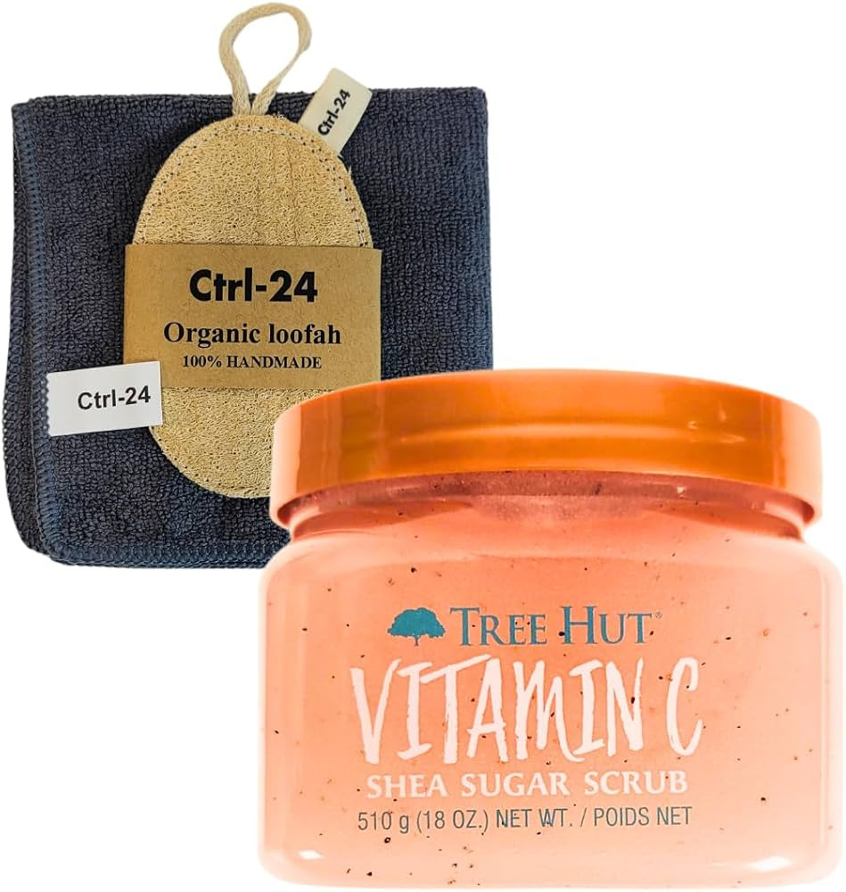 Tree Hut Vitamin C Shea Sugar Scrub, 18oz Hydrating, Exfoliating, and Nourishing Bundle with Ctrl... | Amazon (US)