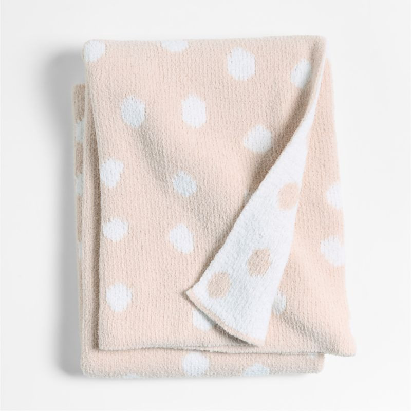 Reversible Pink Tint Chenille Dot Baby Stroller Blanket + Reviews | Crate & Kids | Crate & Barrel