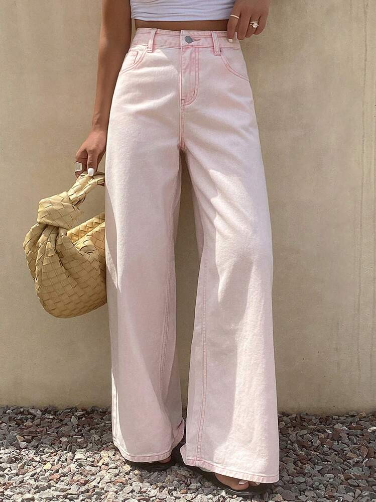 DAZY Vaqueros Rectos Casuales Y Holgados De Verano Para Mujer | SHEIN