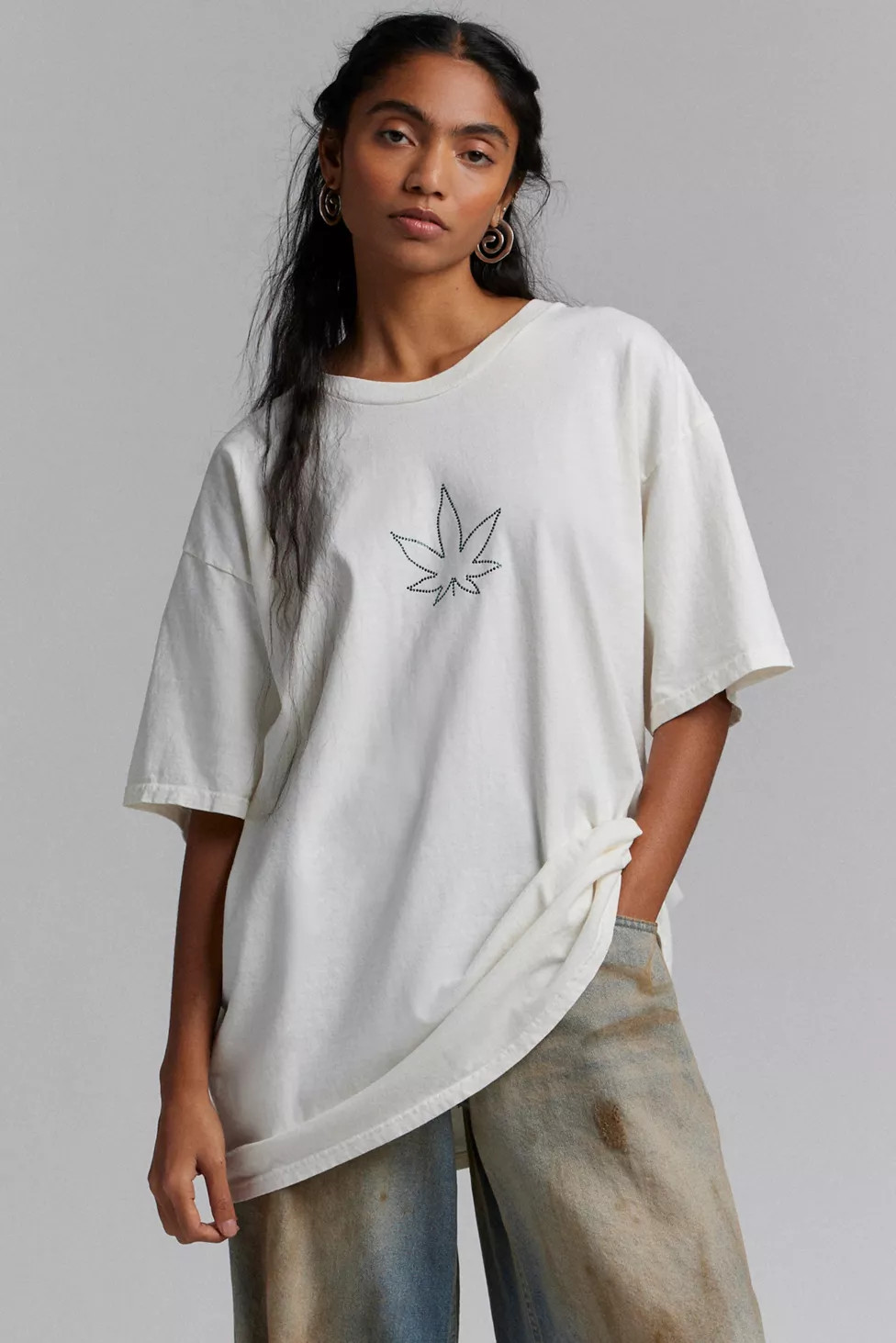 Leafy Embellished Graphic T-Shirt Dress | Urban Outfitters (US and RoW)