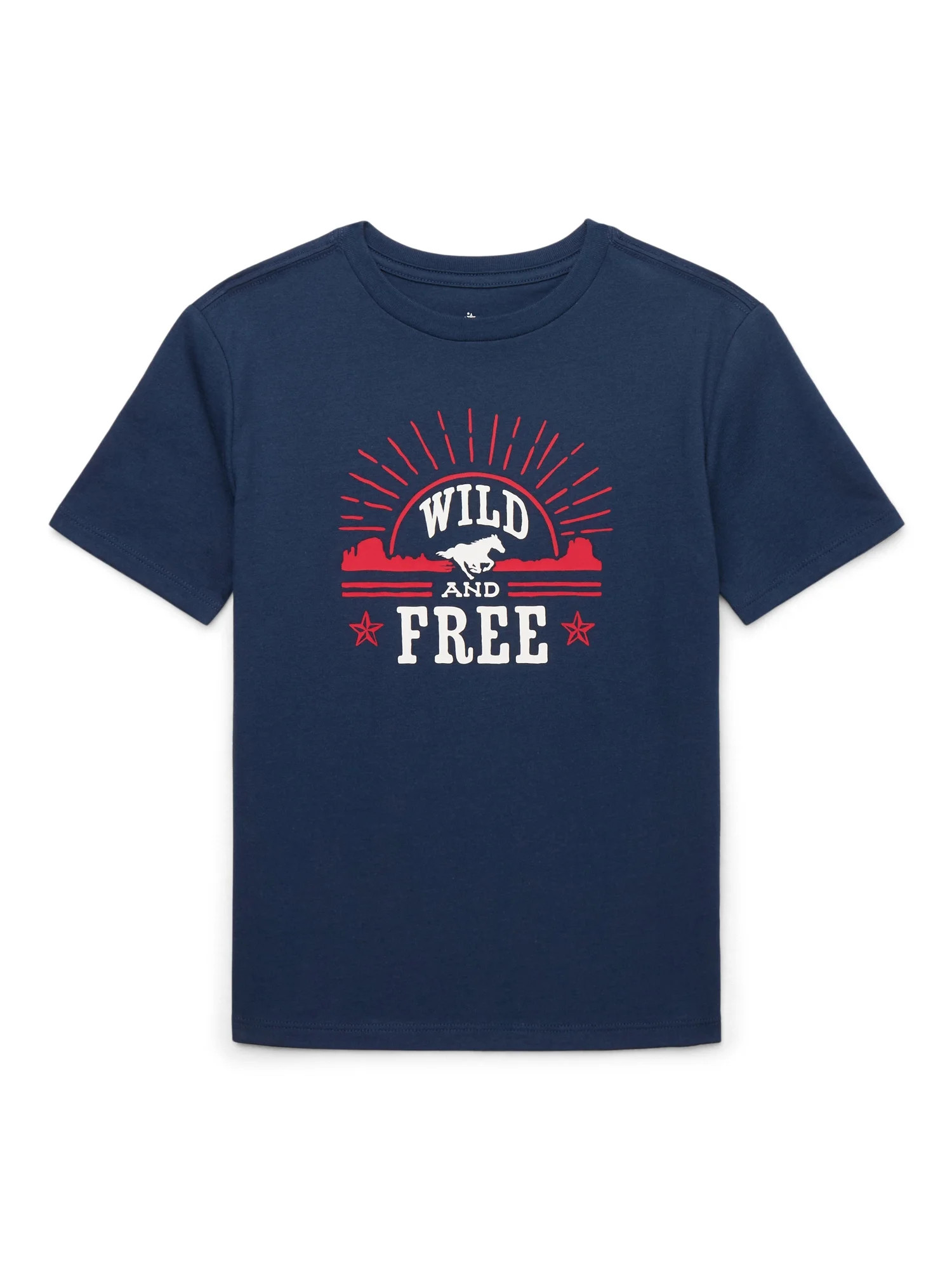 Way to Celebrate Boys Short Sleeve Americana T-Shirt, Sizes 4-18 & Husky | Walmart (US)