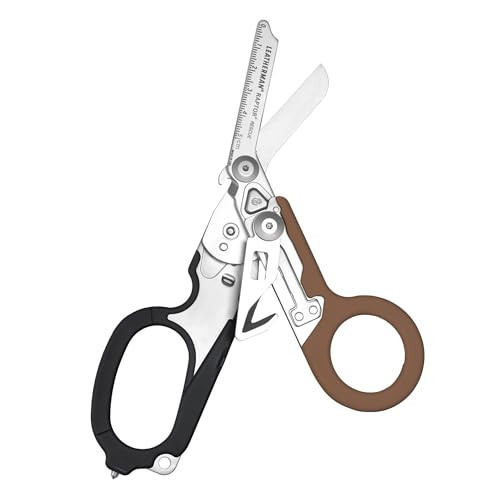 LEATHERMAN, Raptor Rescue, 6-in-1 Heavy-Duty Emergency/Trauma Shears with Carbide Glass Breaker & Strap Cutter, Made in the USA, Utility Holster Included, Coyote Tan/Black, With Utility Holster | Amazon (US)