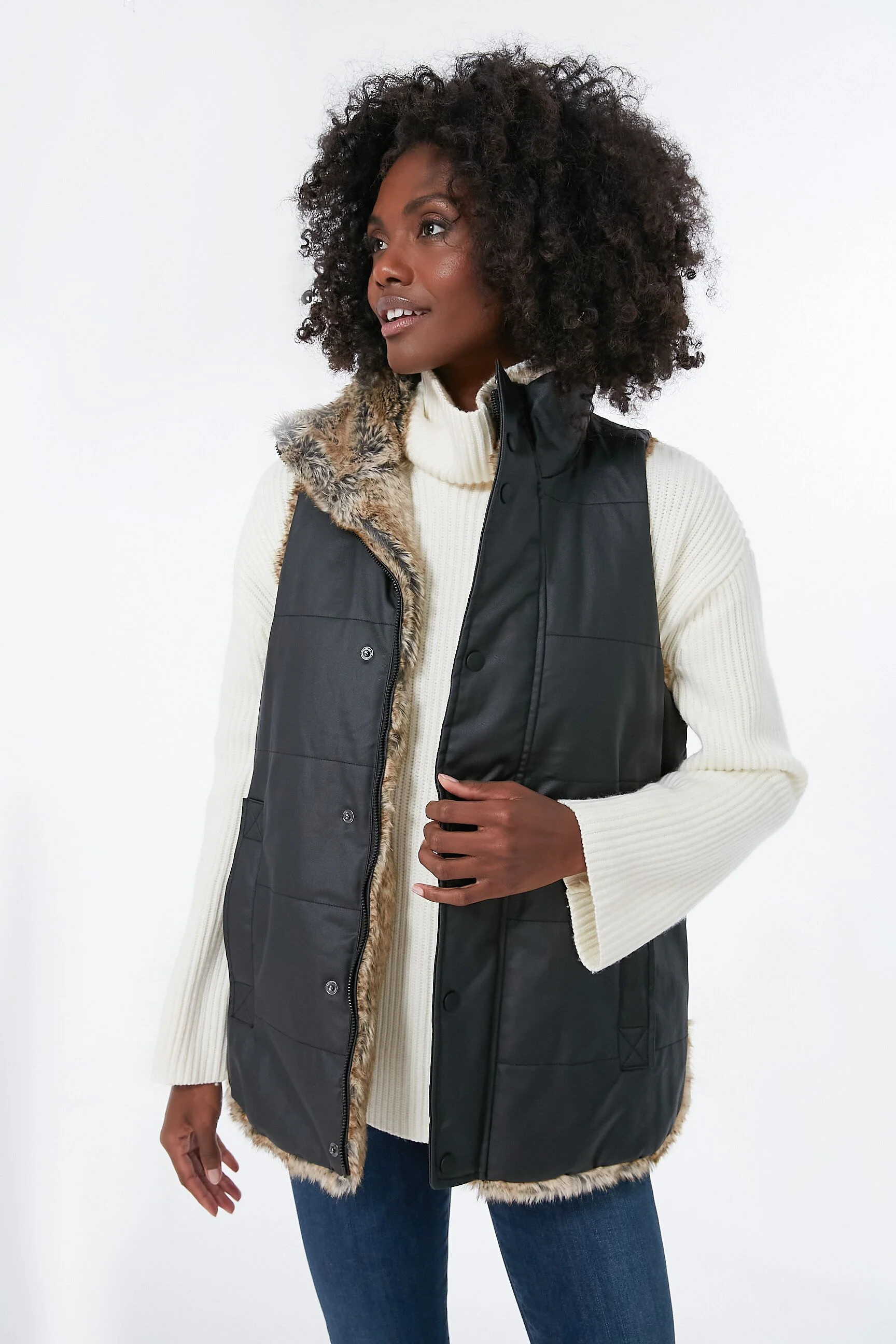 Emilia Wax Fur Reversible Vest | Tuckernuck (US)