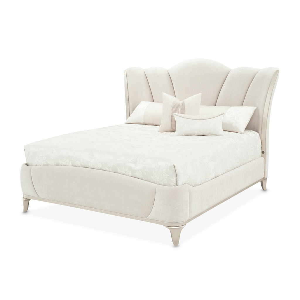 La Marisia Upholstered Queen Bed In Creamy Pearl | 1stopbedrooms